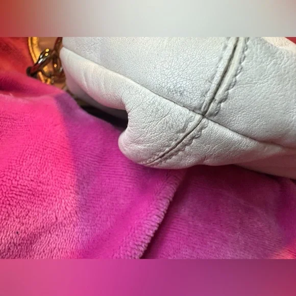 Coach Soho Y2K White Soho line Leather Buckle Flap Bag W oversized Coach Tag EUC - Picture 11 of 13